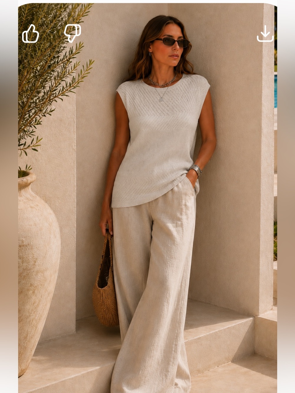 🔥NEW Lafayette 148 Pontelle Open knit top Sz M Taupe Mintmalist Price Firm!